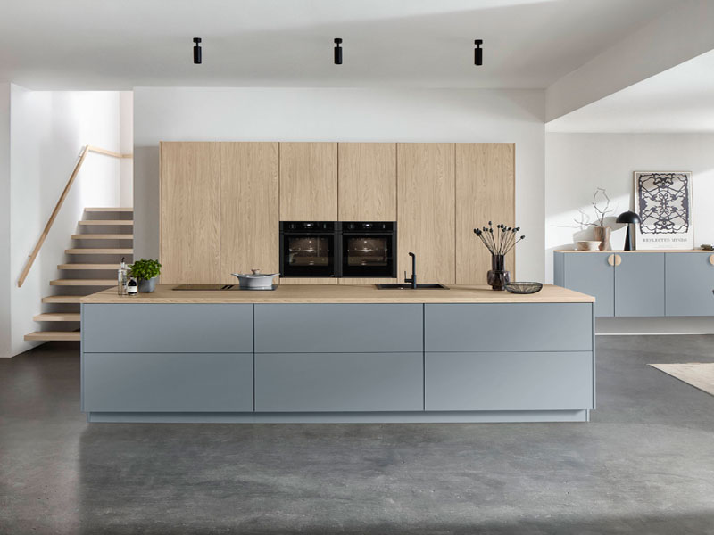 Nobilia sky blue midimalist kitchen 2025